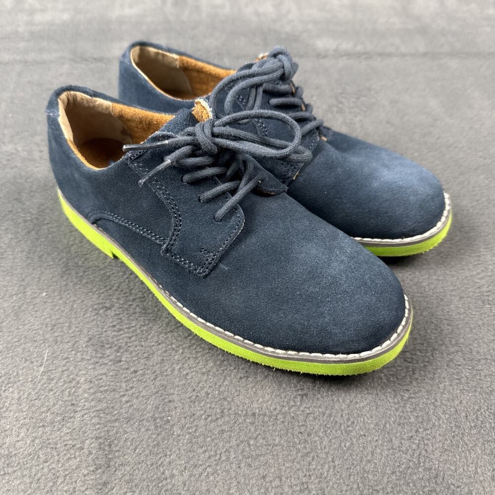 Florsheim Kearny Jr. Oxfords Shoes Kids Sz 2 M Suede Navy Lime